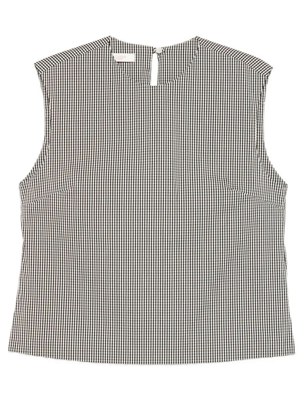 Edith Gingham-Pattern Sleeveless Top