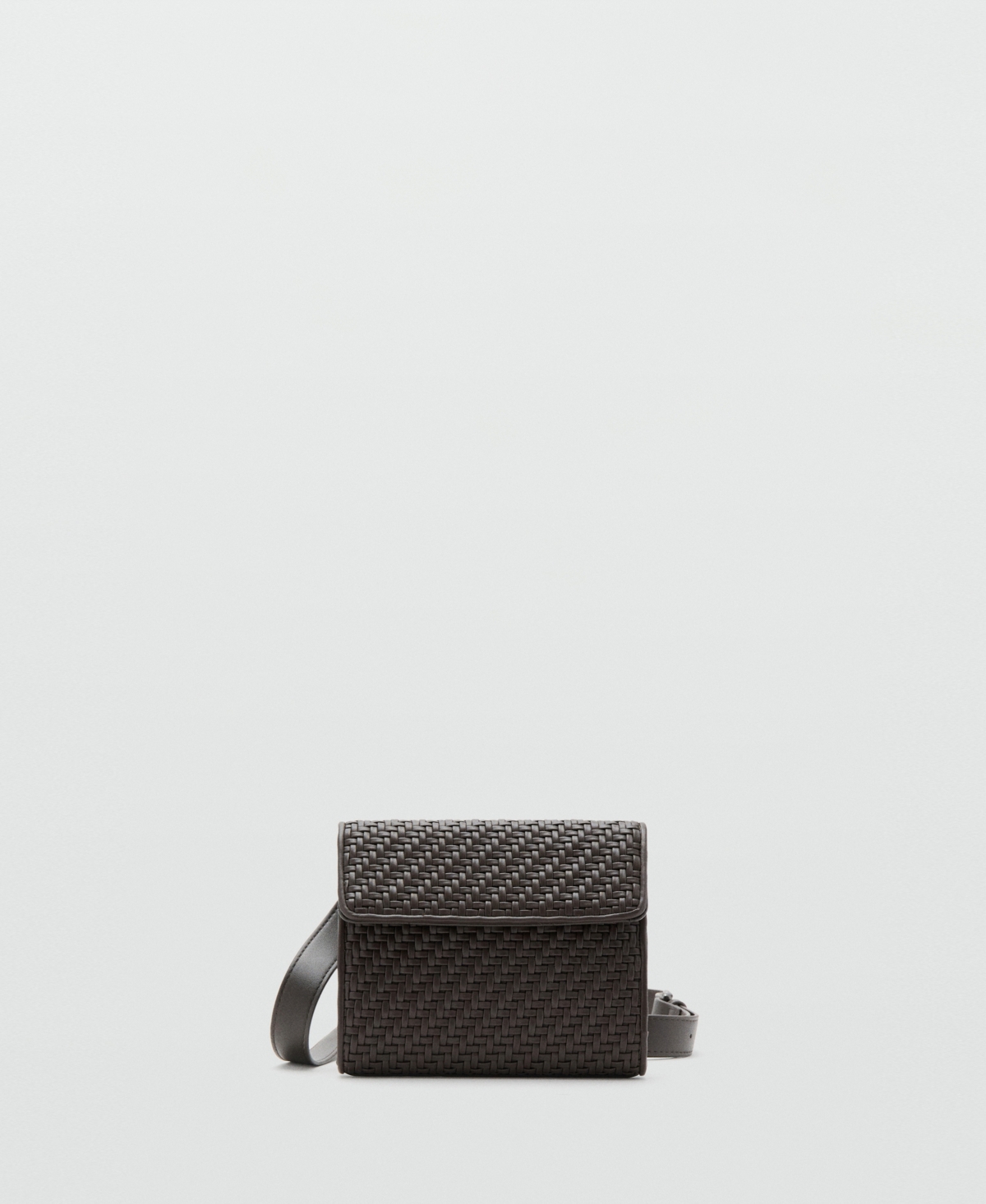 Men's Long Handle Braided Bag - Brown