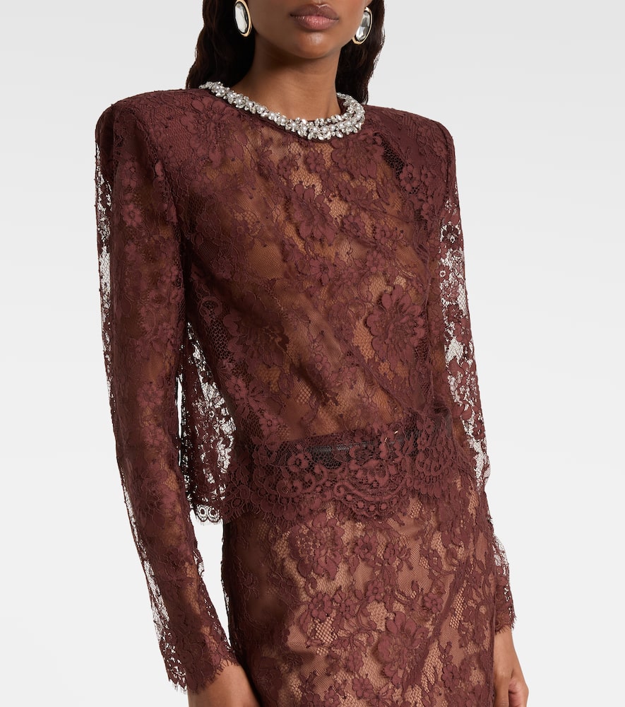 Embellished lace top