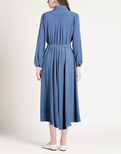 Woman Midi dress Slate blue Size 10 Polyester