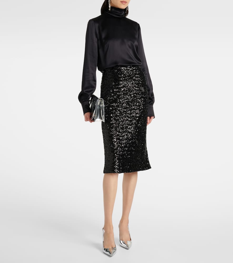 Sequined midi skirt