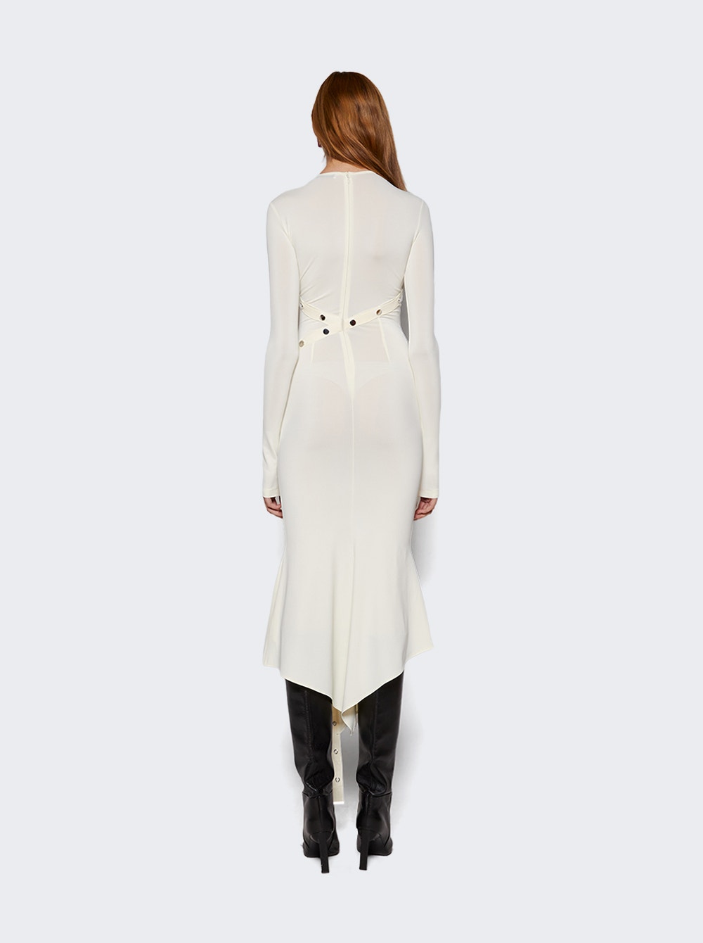 Asymmetric convertible midi dress - Black