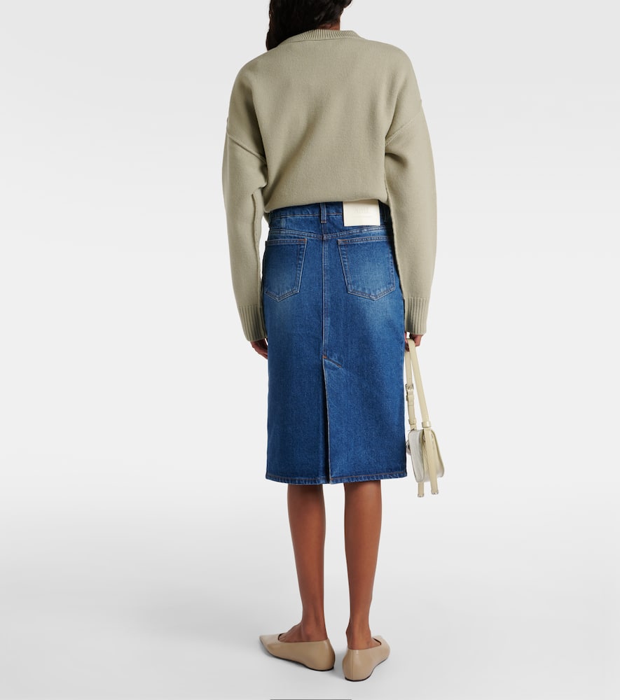 Denim pencil skirt