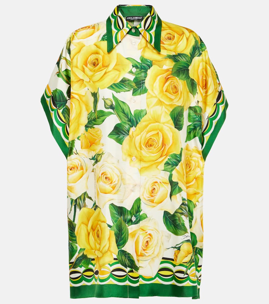 Floral silk blouse