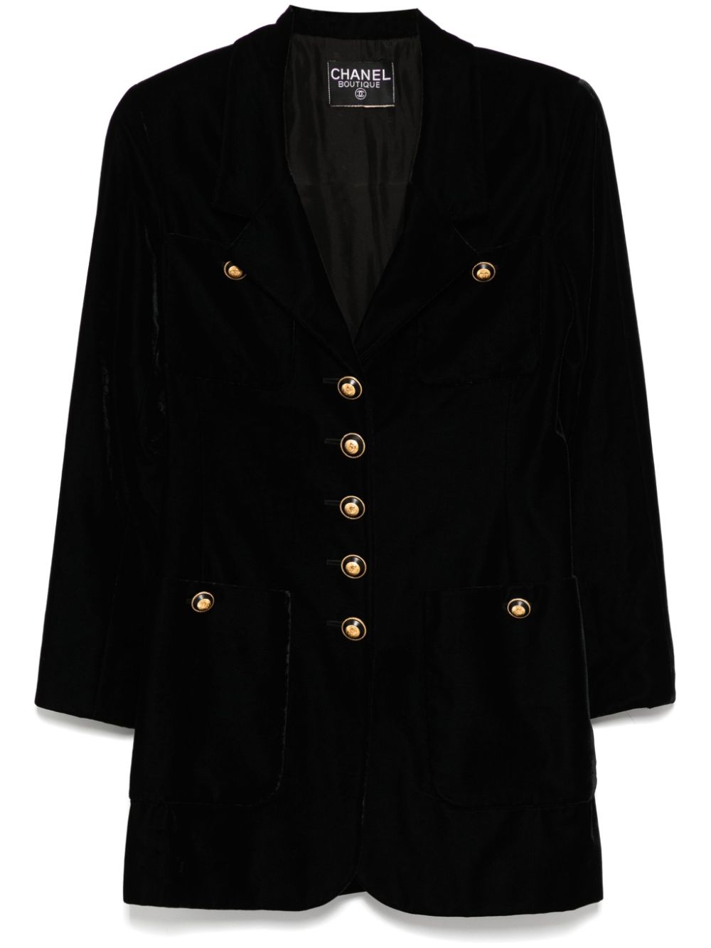 1990s CC button coat - Black