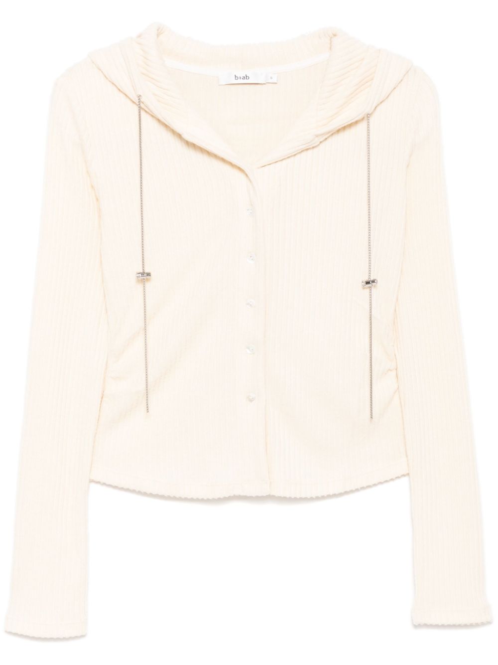 Hooded button-up cardigan - Neutrals