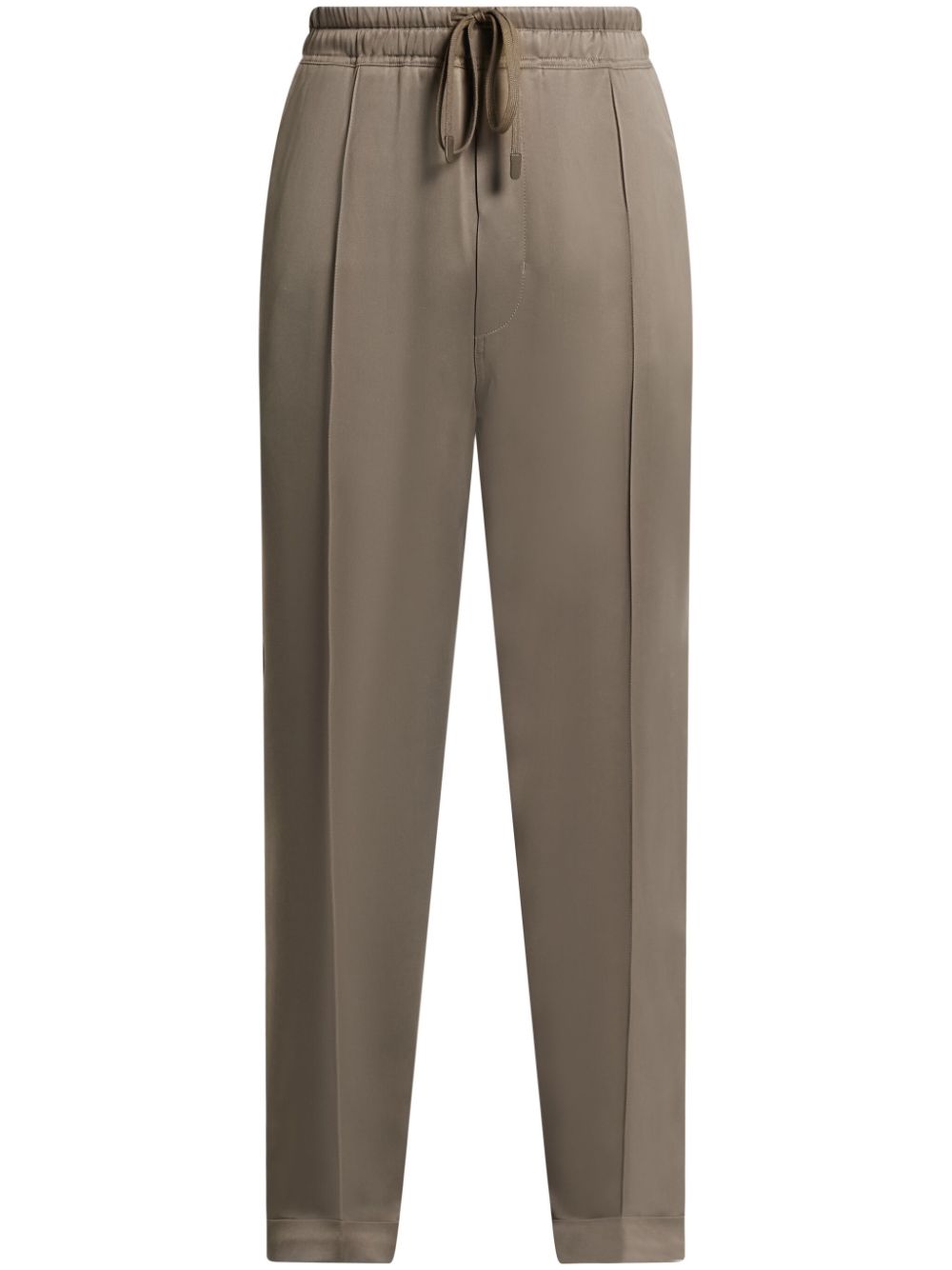 Pintucked cady track pants - Brown
