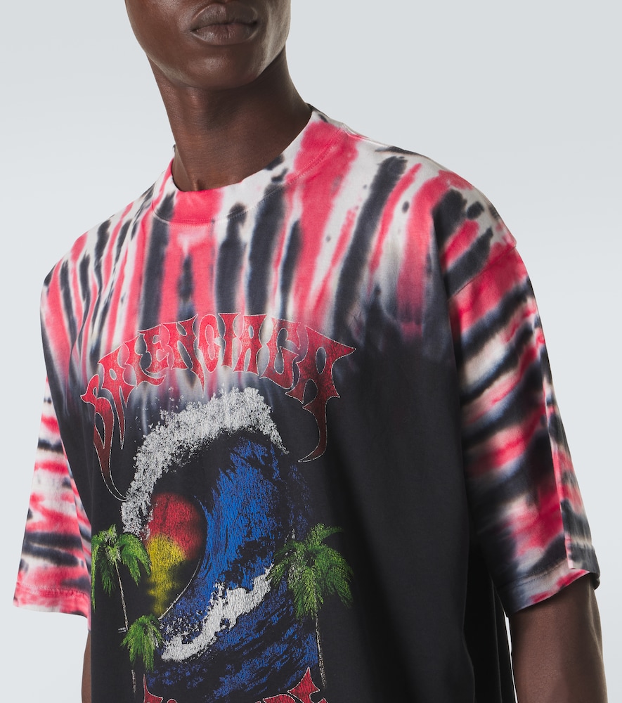 Printed tie-dye cotton jersey T-shirt