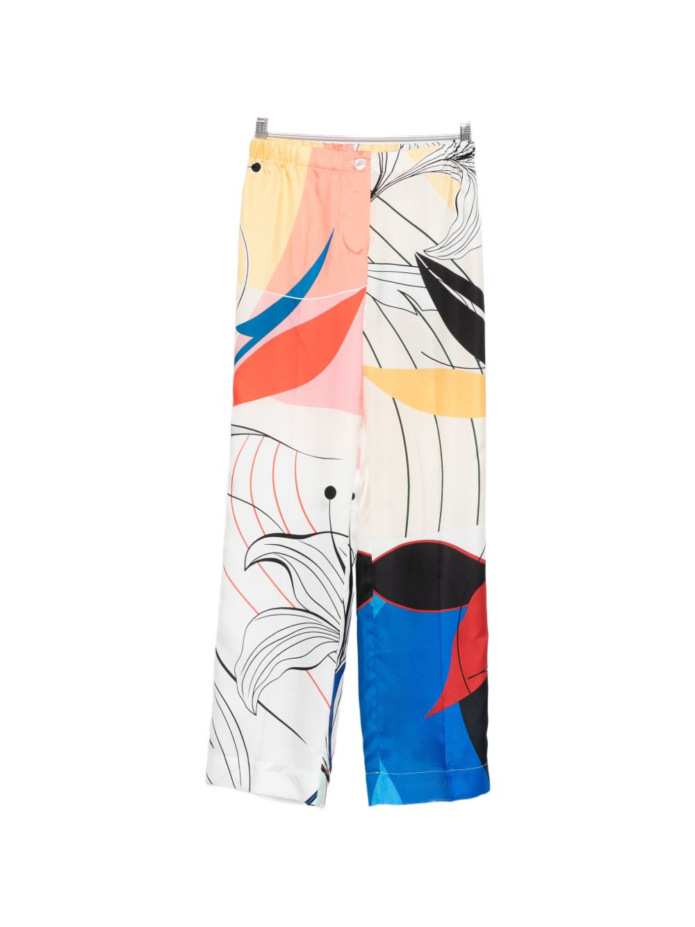 Printed silk trousers