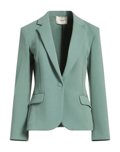 Woman Blazer Sage green Size 4 Polyester, Viscose, Elastane