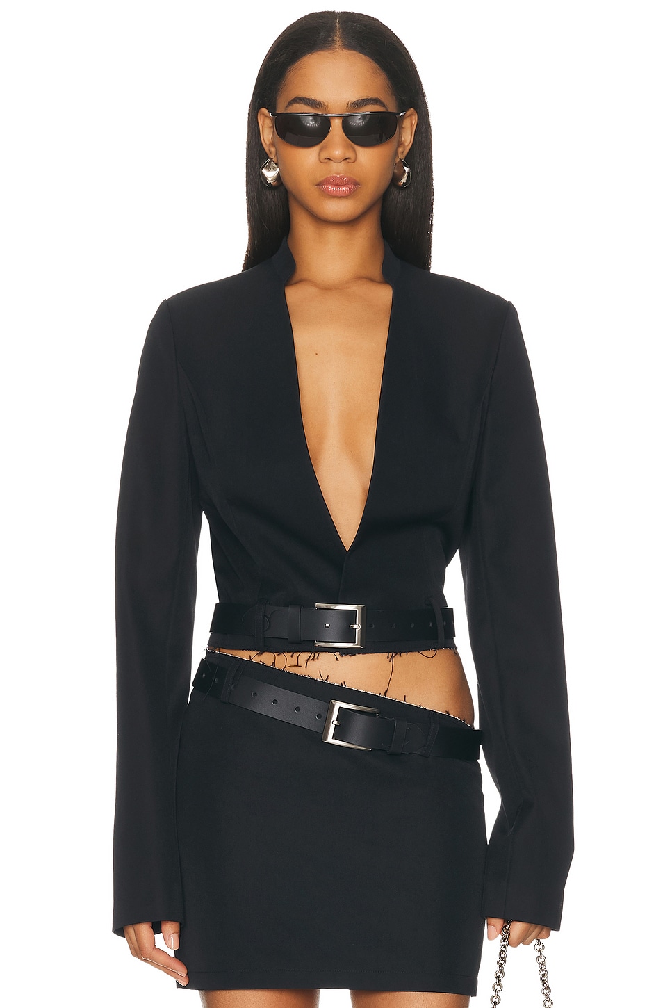 Jade Cropper Cropped Blazer in Black - Black. 36 also