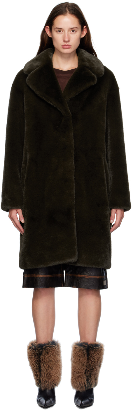 Stand Studio Brown Camille Faux-Fur Cocoon Coat
