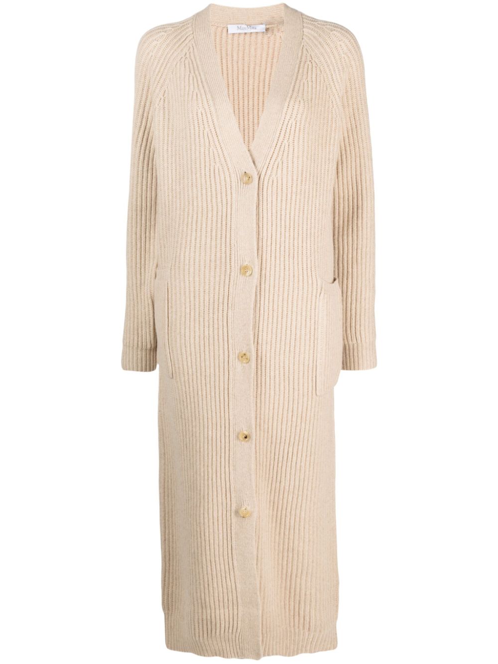 Ribbed-knit wool-cashmere cardi-coat - Neutrals