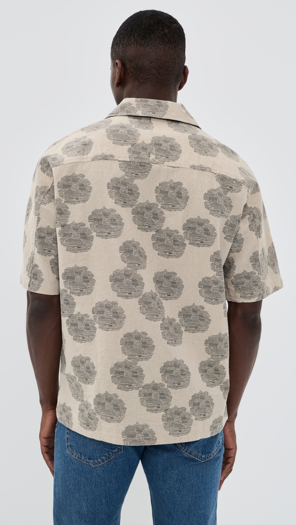 Ole Printed Linen Shirt Oatmeal