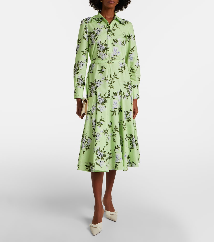 Marione floral belted cotton shirt dress