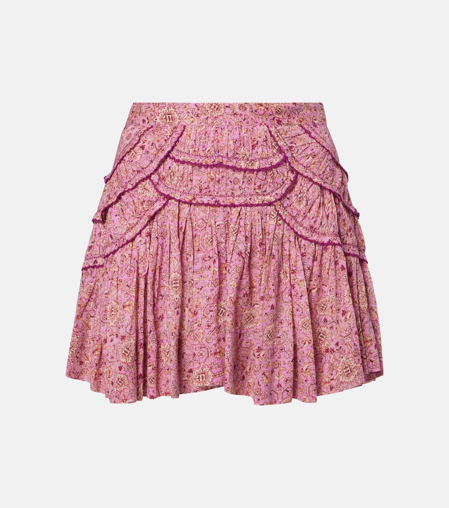 Ceola printed ruffled cotton skirt