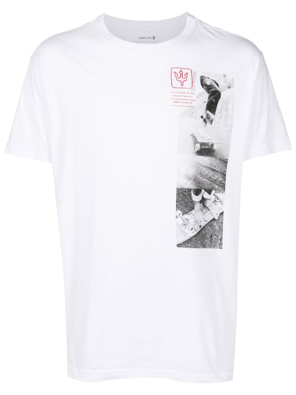 Graphic-print detail T-shirt - White