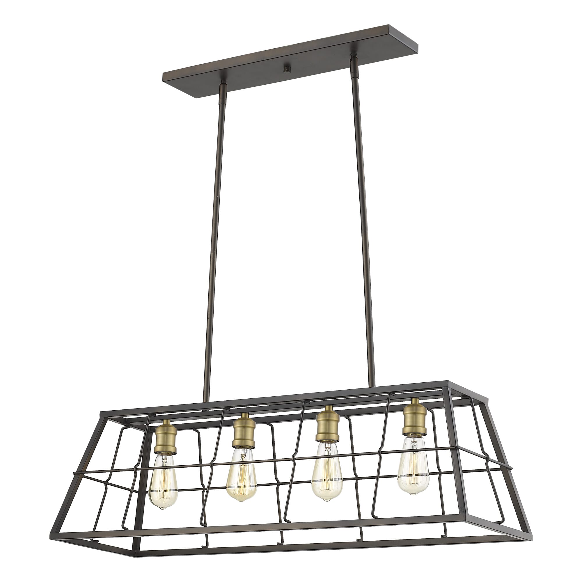 Oil-Rubbed Bronze Four Light Pendant from the Charley Collection