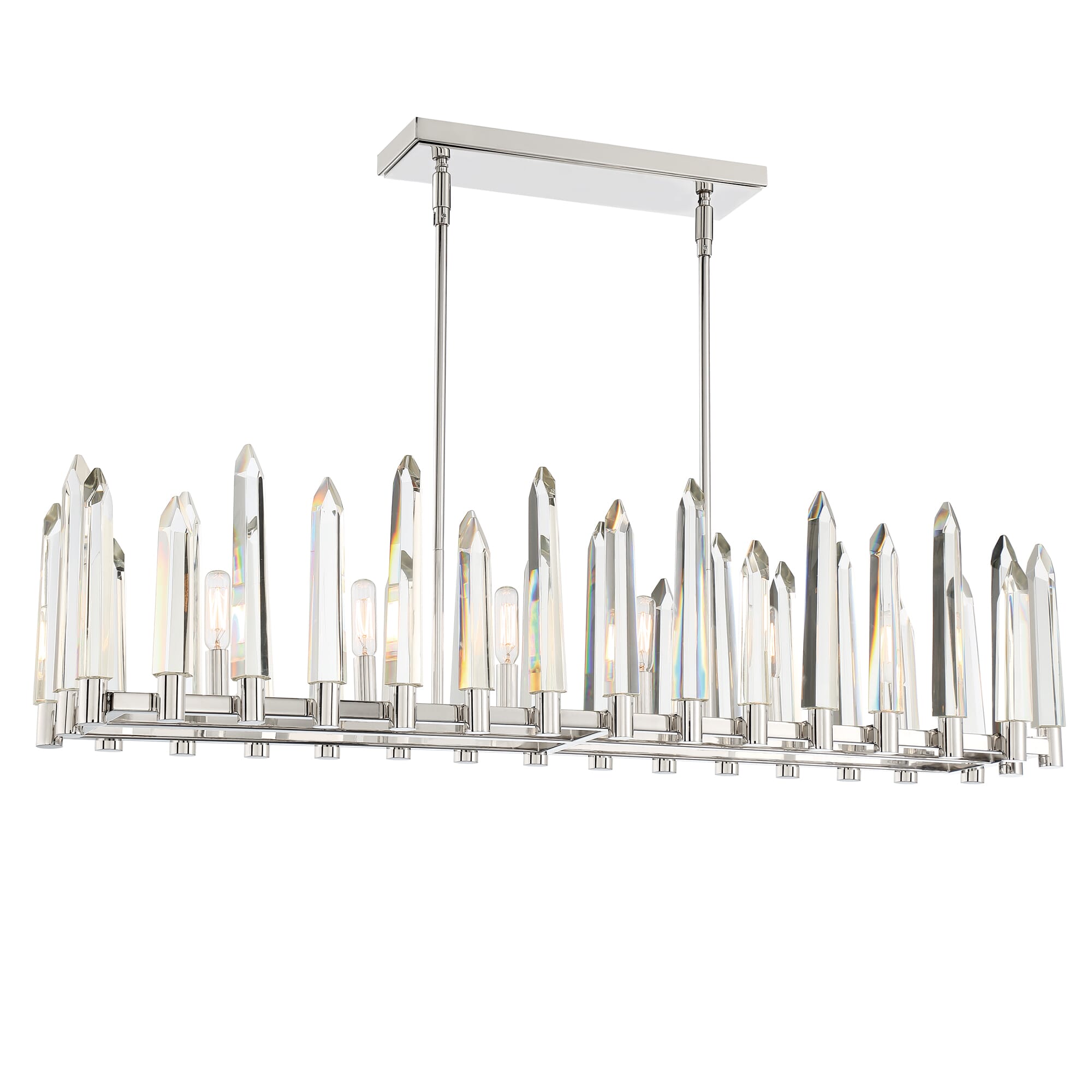 Crystorama Watson 6-Light Traditional Chandelier in Polished Nickel with Clear Glass Crysta