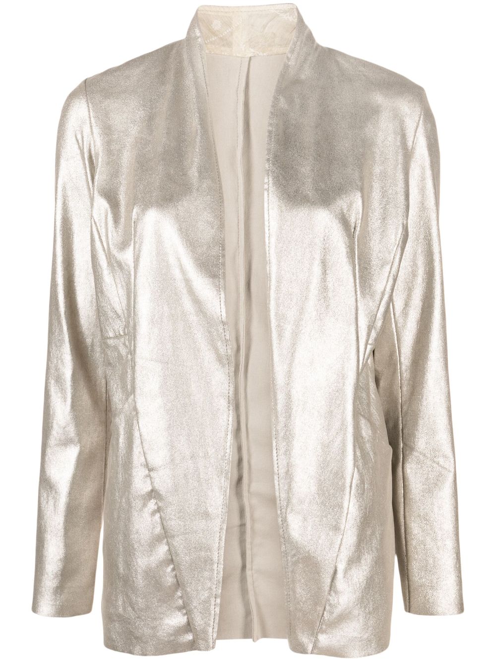 Open-front metallic blazer - Silver
