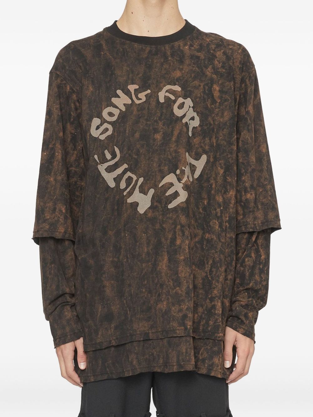 Song For The Mute distressed-logo T-shirt - Brown