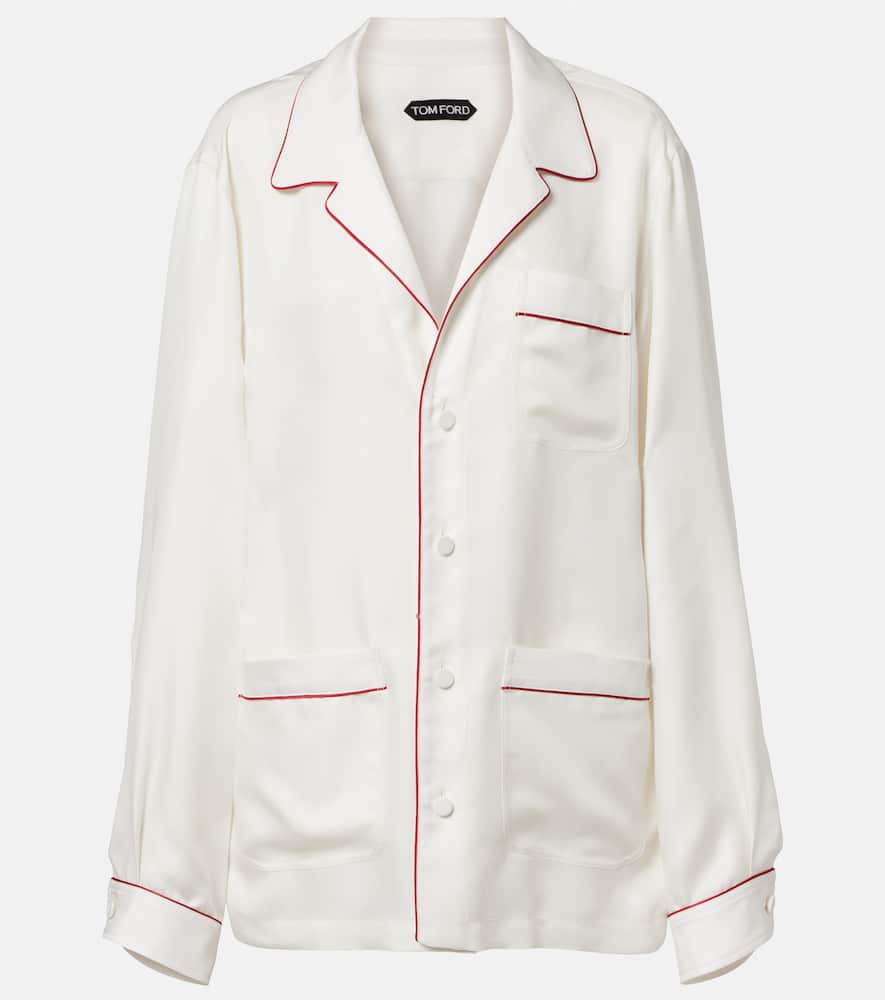 Silk twill pajama shirt