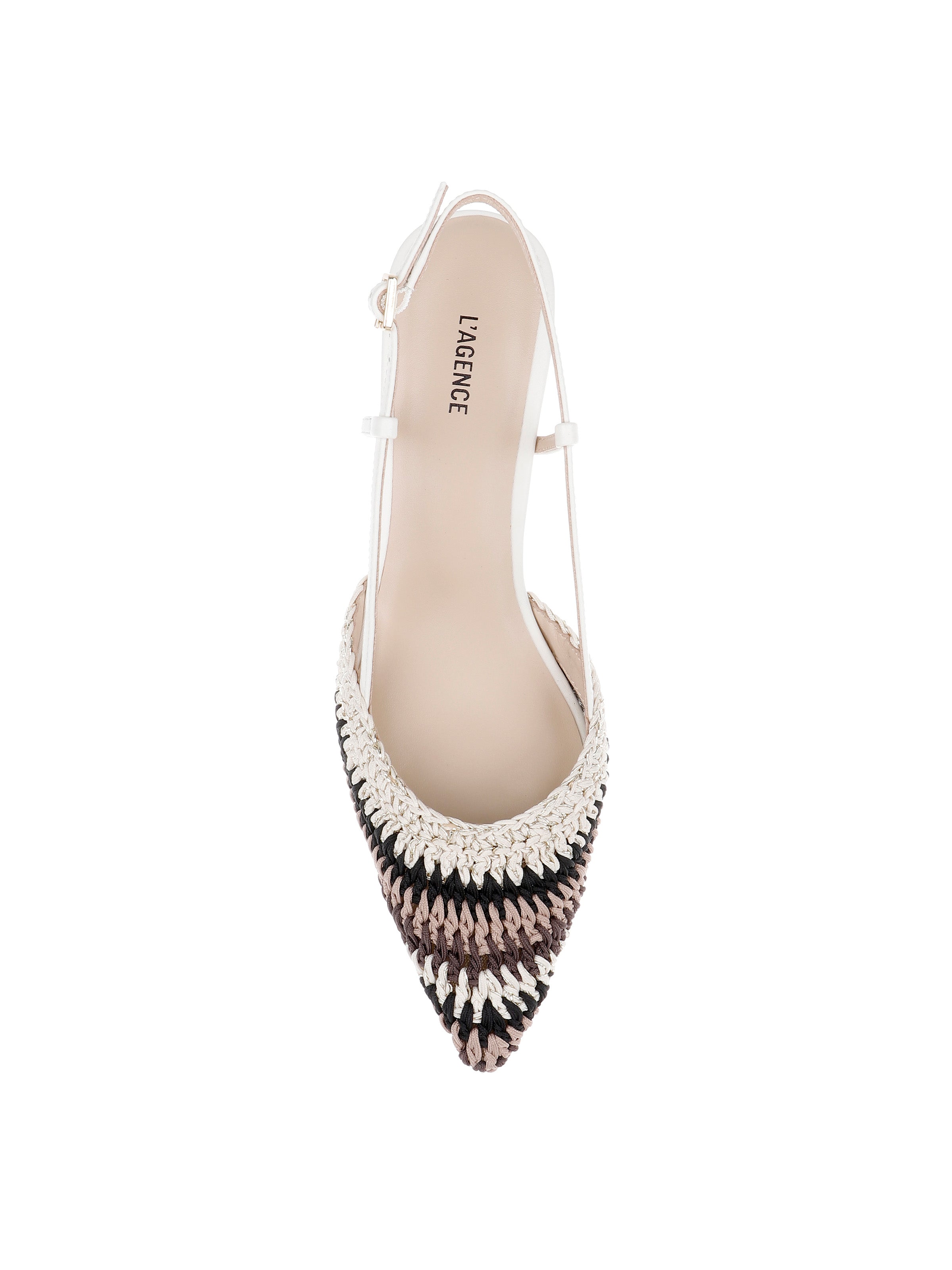 Nantes Slingback Pump In Ecru Multi Crochet