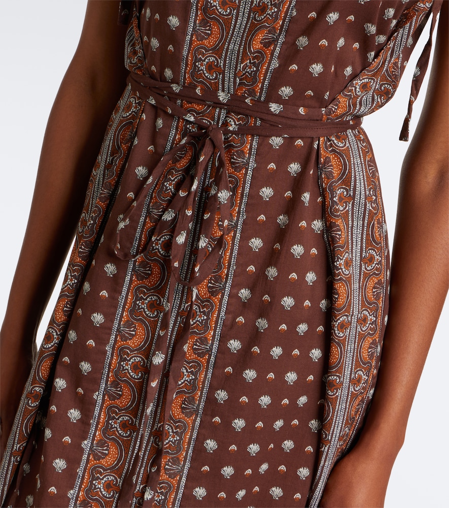 Dôen Amarante printed cotton voile midi dress