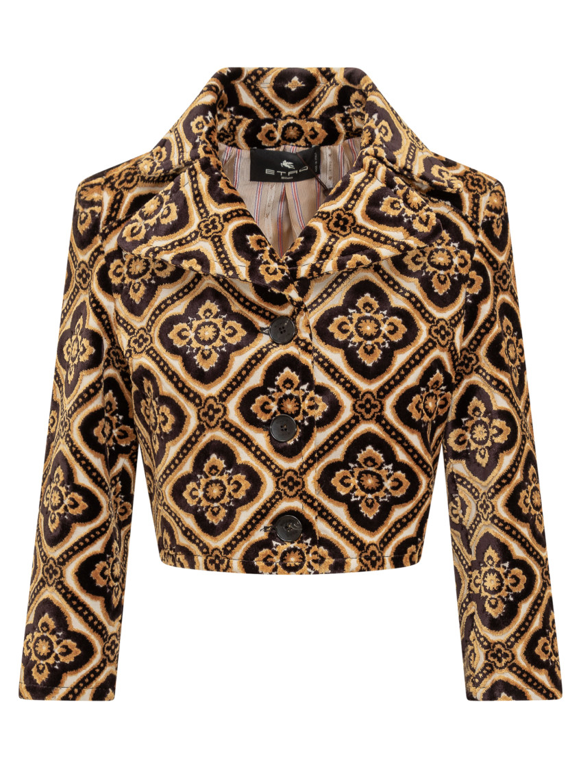 Cropped velvet jacket