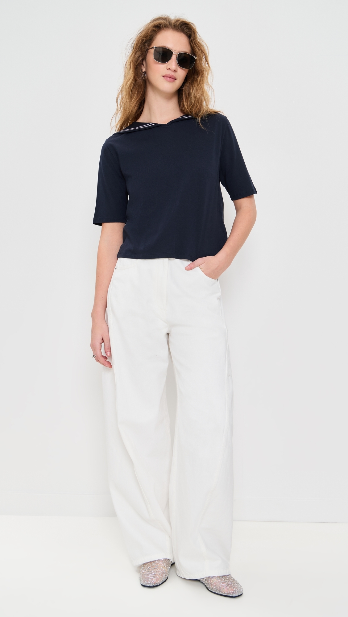 The Fisher Sailor Tee Navy/White