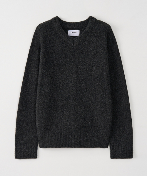 Fuzzy V-neck Knit