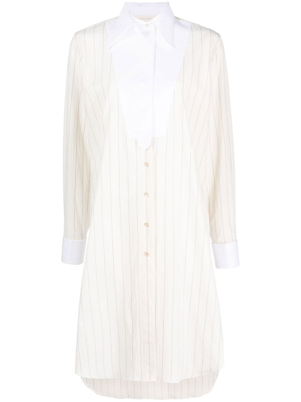 Striped midi dress - Neutrals