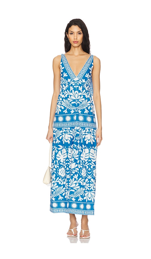 SAYLOR MAXIKLEID BRENNA in Blue,White. Größe S. Also in L