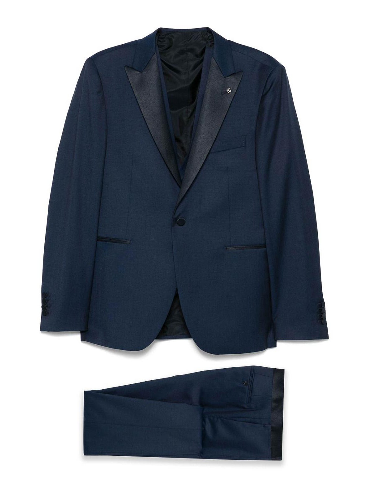 Blue Suit With Vest Jacket And Trousers