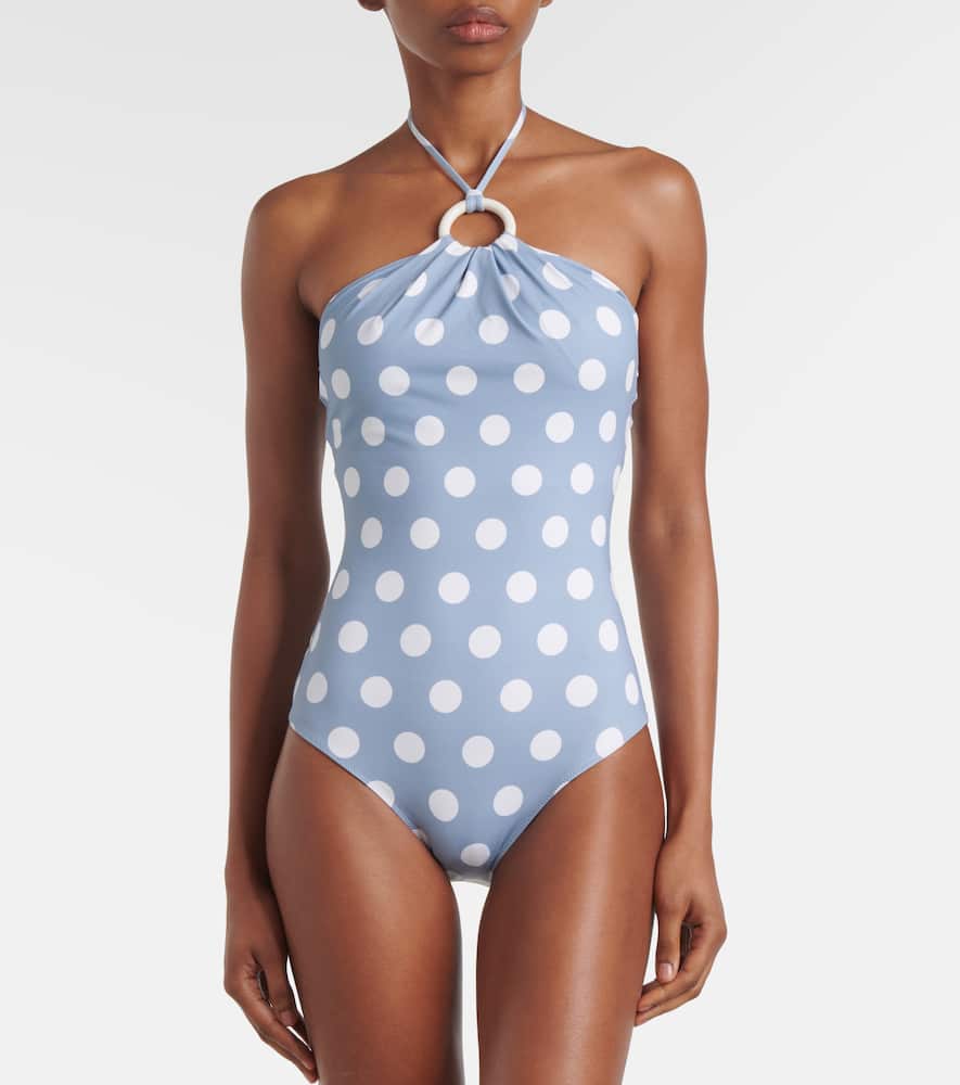 Avalon halterneck polka-dot swimsuit