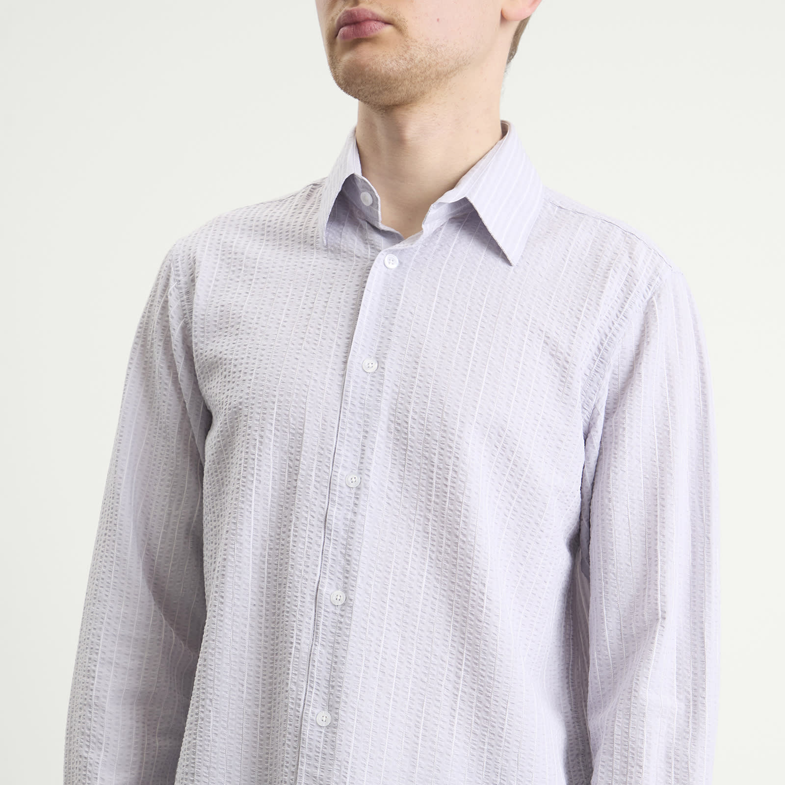 Men's Business Shirt in Lavender Stripe