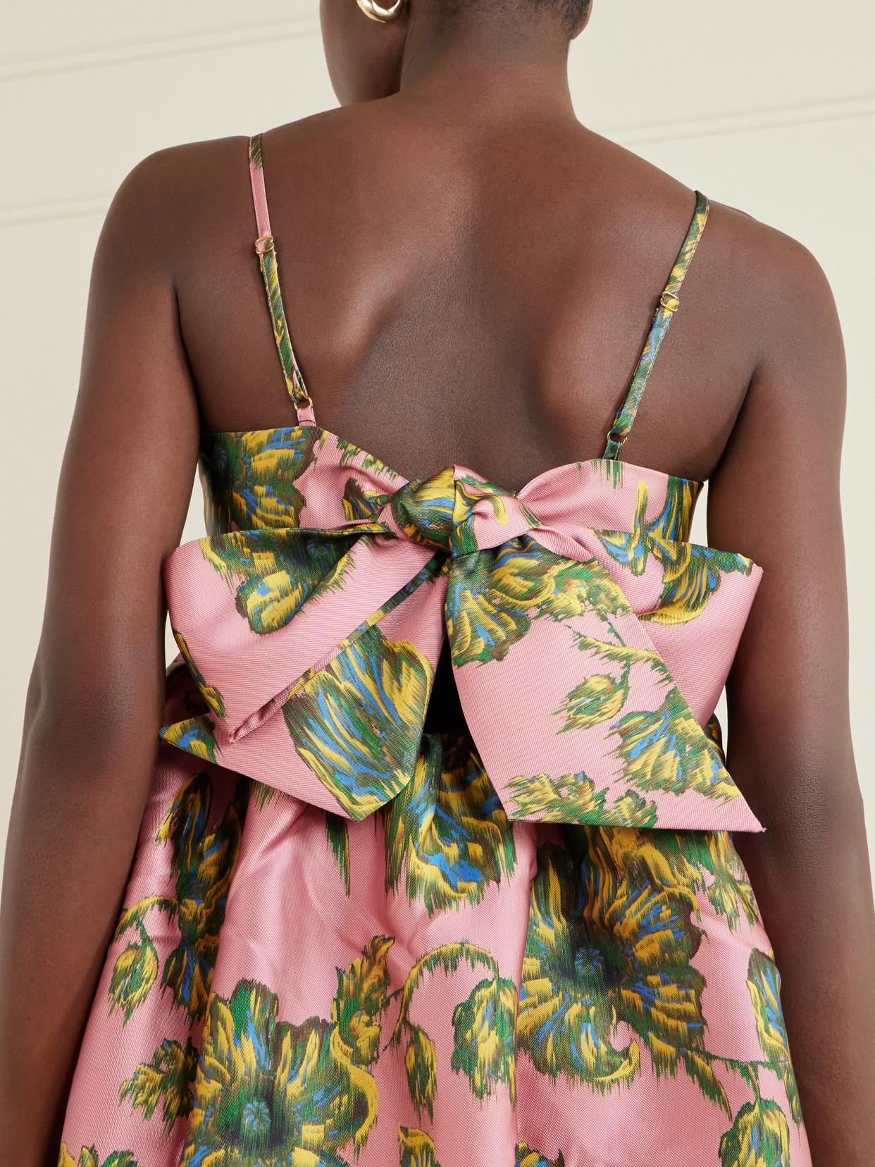 Faye Tie-detailed Floral-print Twill Midi Dress - Multi