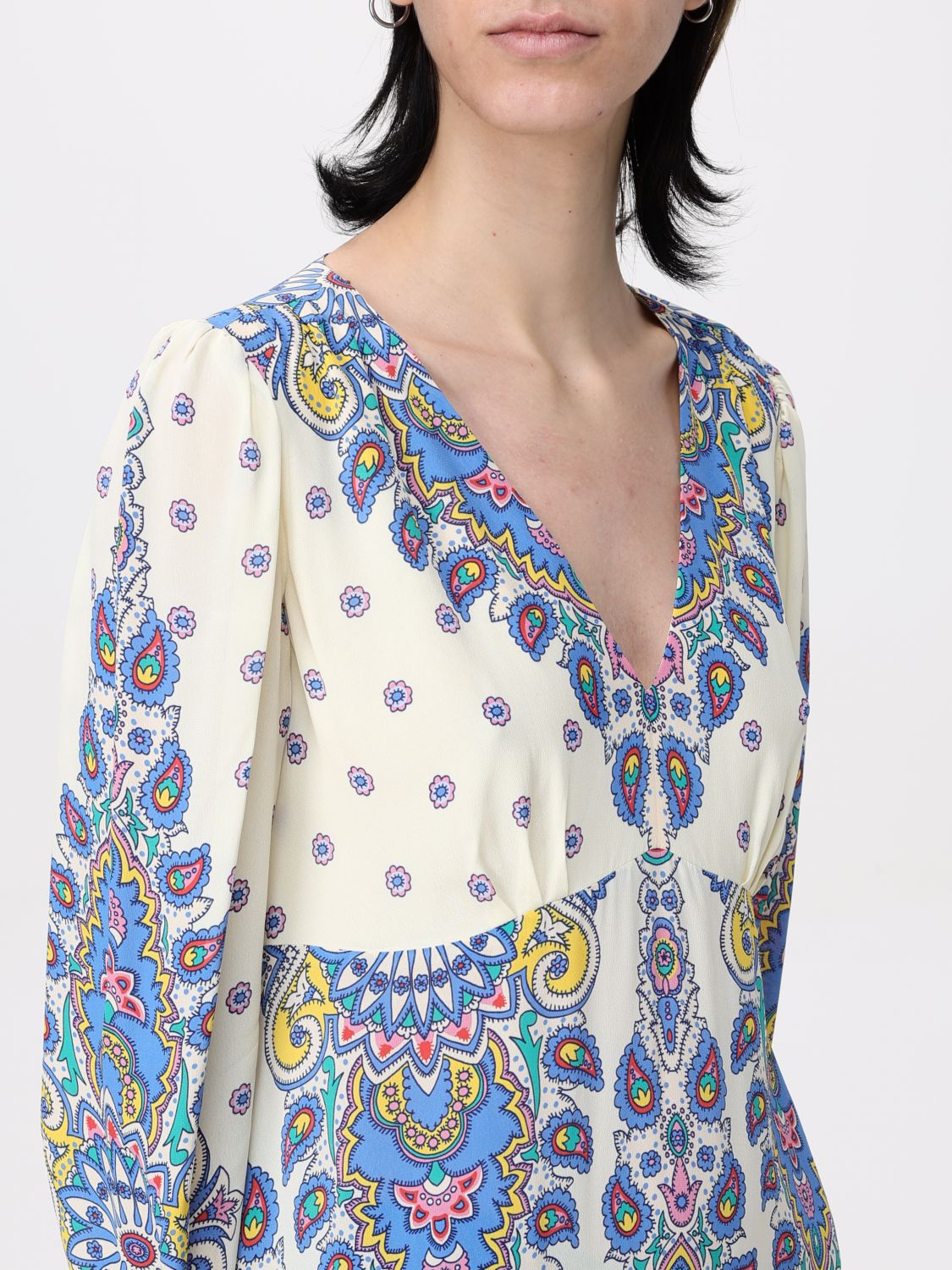 Paisley-print midi dress - White