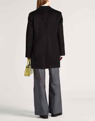 Woman Coat Black Size L Polyester, Viscose