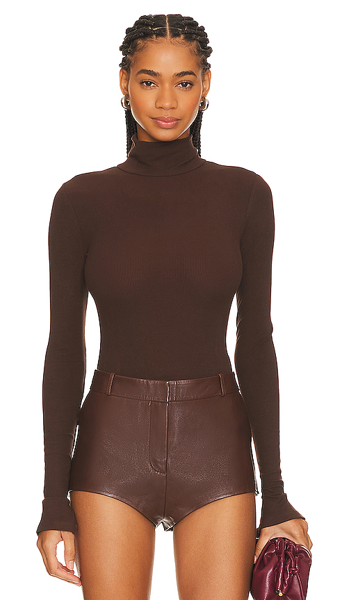 Weworewhat body con cuello alto en color marrón M también en L, S