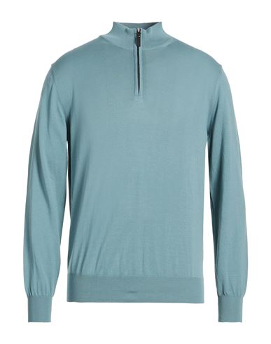 Man Turtleneck Slate blue Size 36 Cotton
