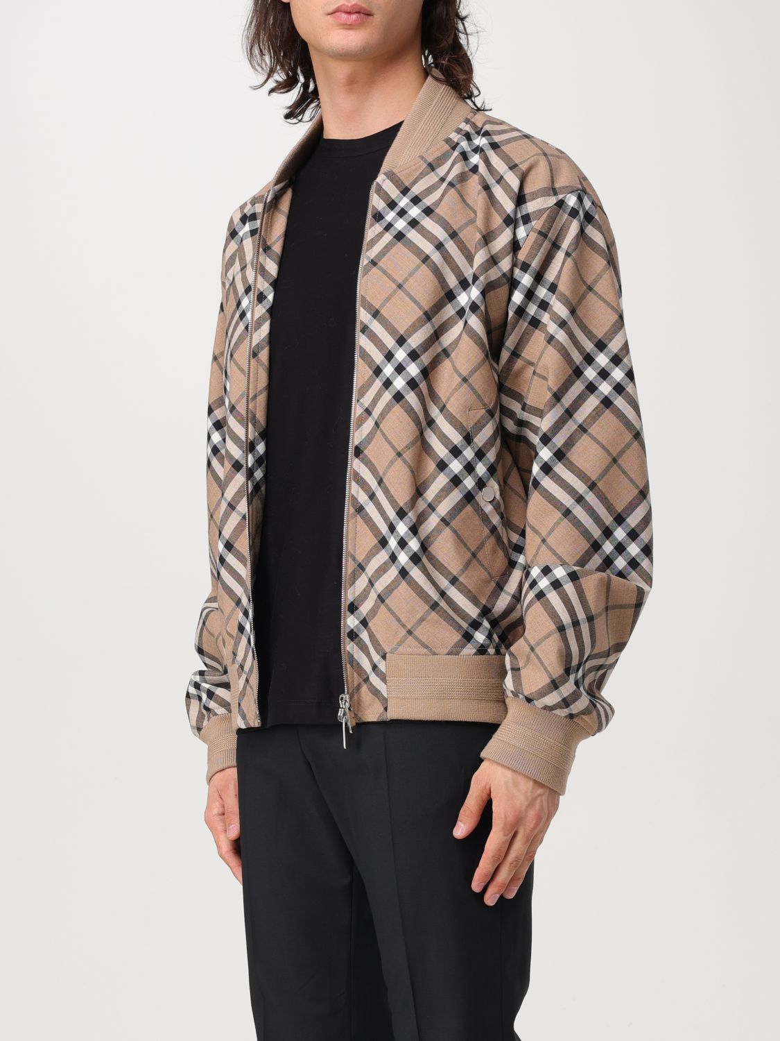Vintage Check zip-up bomber jacket - Neutrals