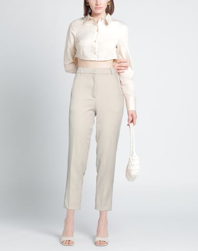 Woman Pants Beige Size 2 Polyester, Elastane, Acetate, Viscose