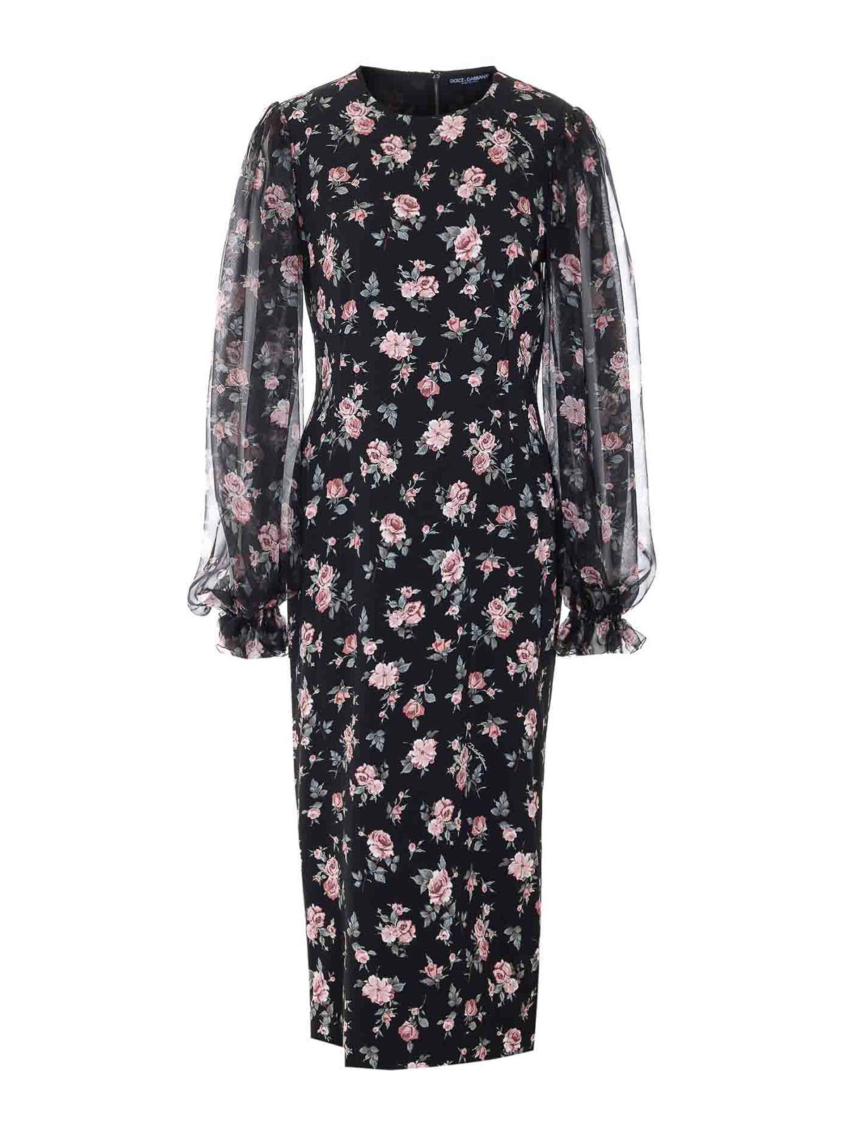 Dolce&Gabbana - midi dress fitted silhouette round neckline
