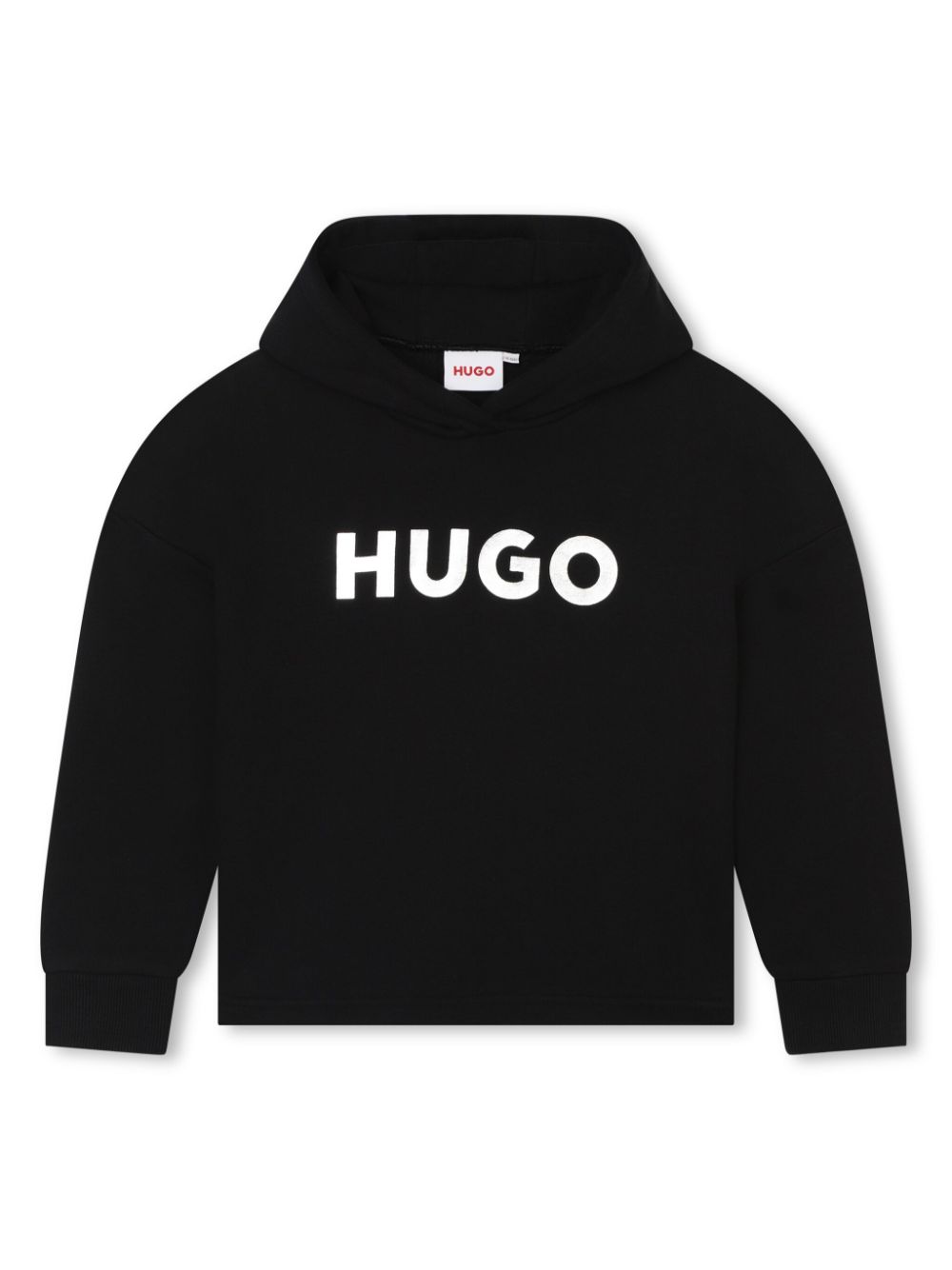 Logo-print drop-shoulder hoodie - Black