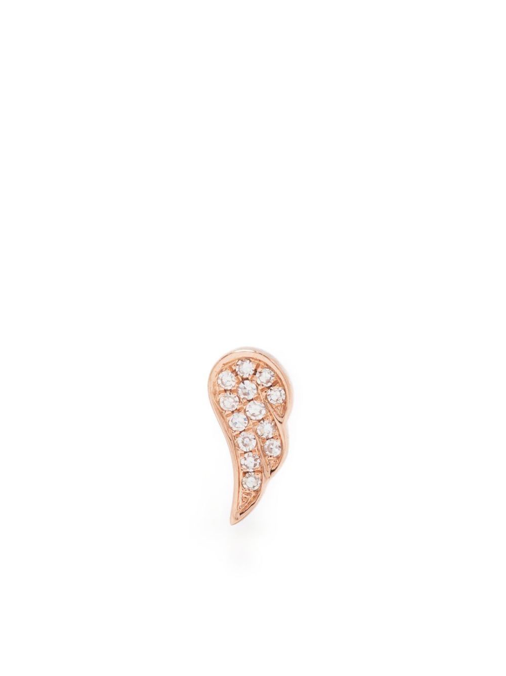 14kt rose gold Angel Wing diamond stud earring - Pink