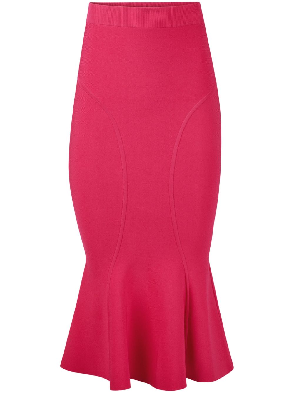 Cutline mermaid peplum skirt - Red