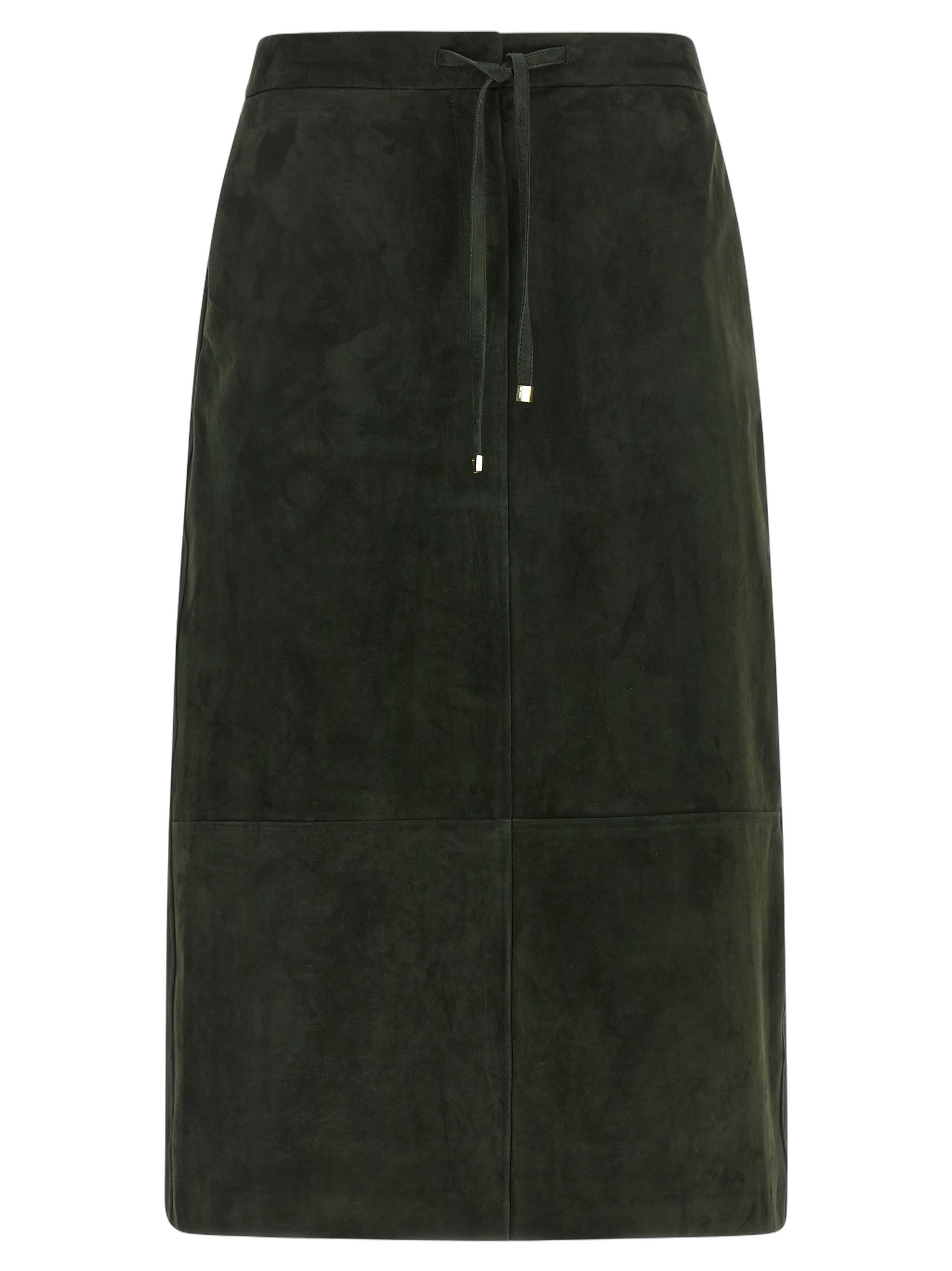 Suede Midi Skirt — Green