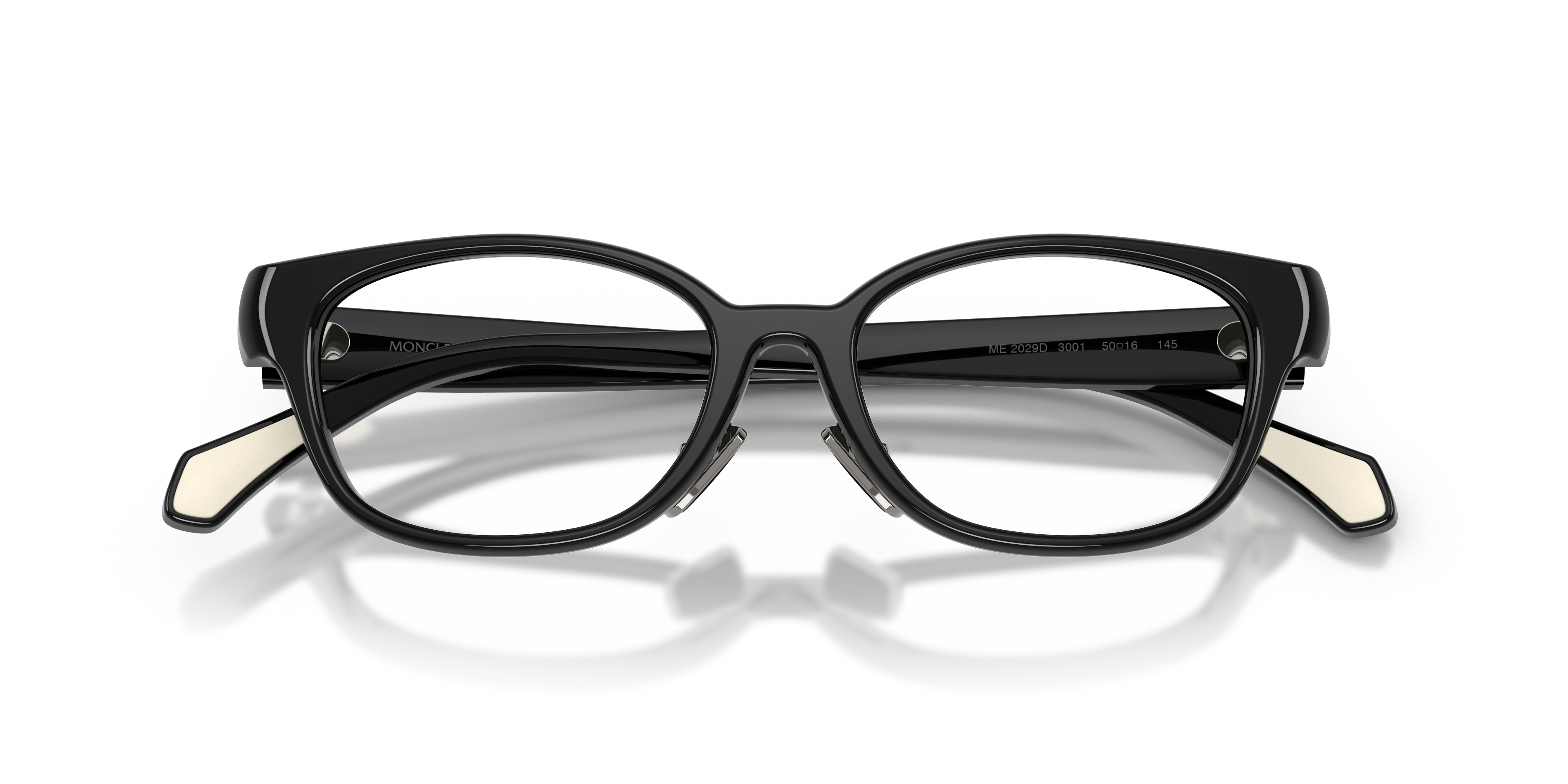 Moncler Uniseks Moncler ME2029D 3001 Optische monturen Acetaat Zwart Transparant Rotonde Normaa