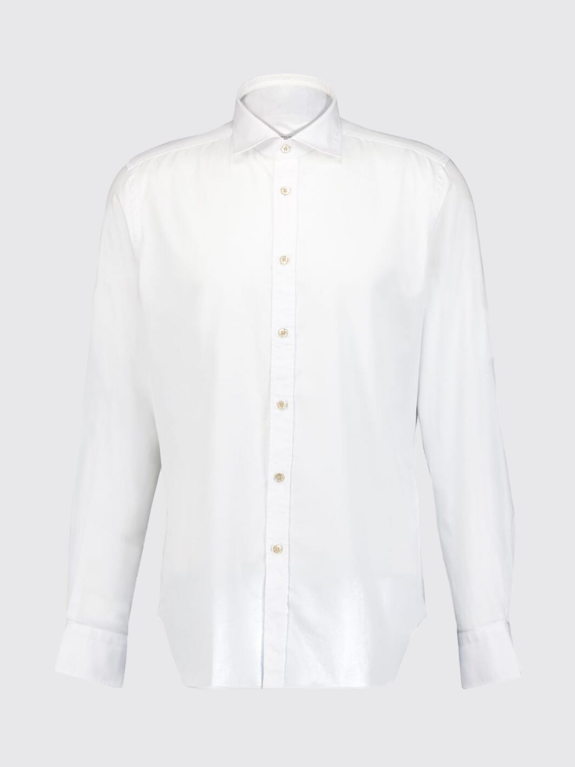 Spread-collar cotton shirt - Blue